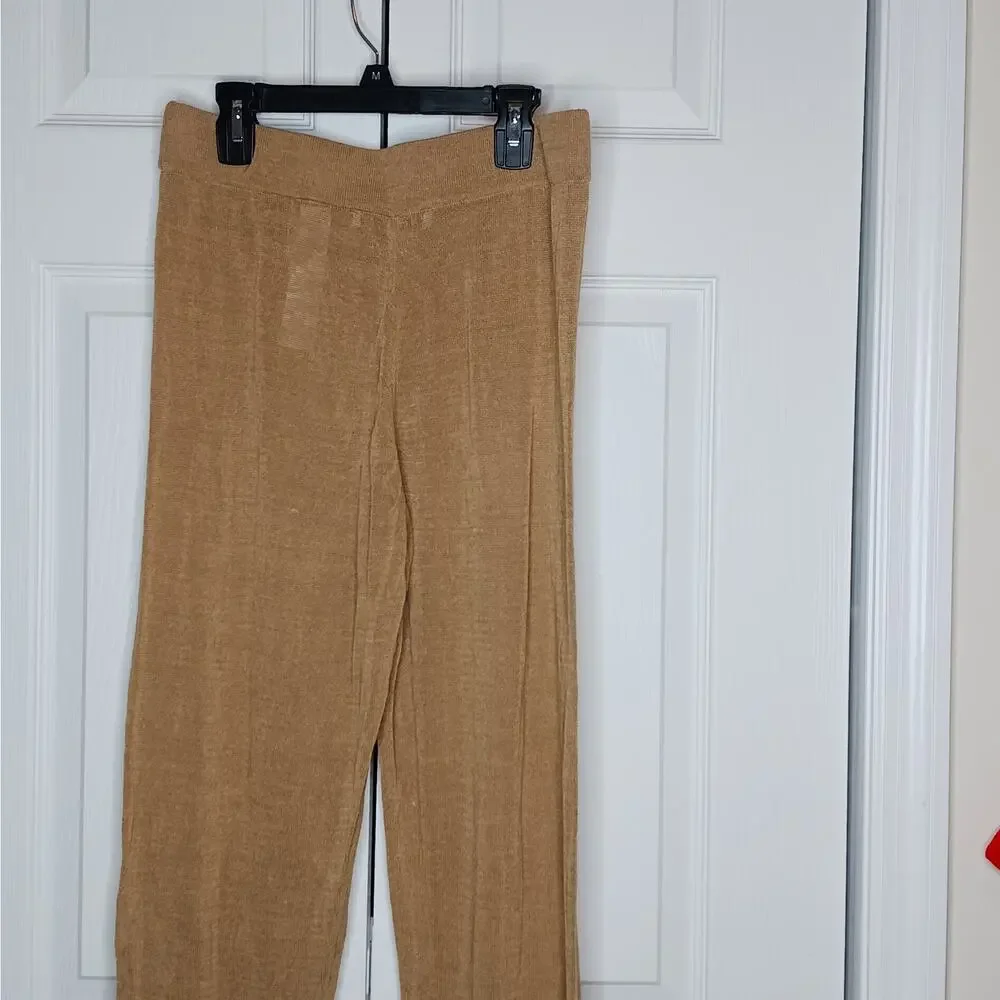 Zara Linen Semi-Sheer Knit Pants Size Medium